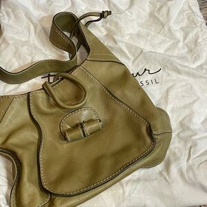 Fossil Sage Green Leather Shoulder Bag